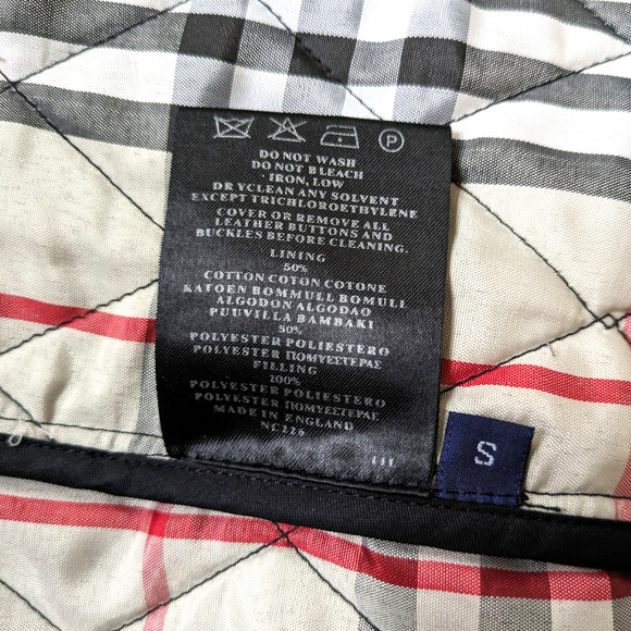 Burberry London Quilted Diamond Black Nova Check Jacket Size Small - Picture 7 of 7